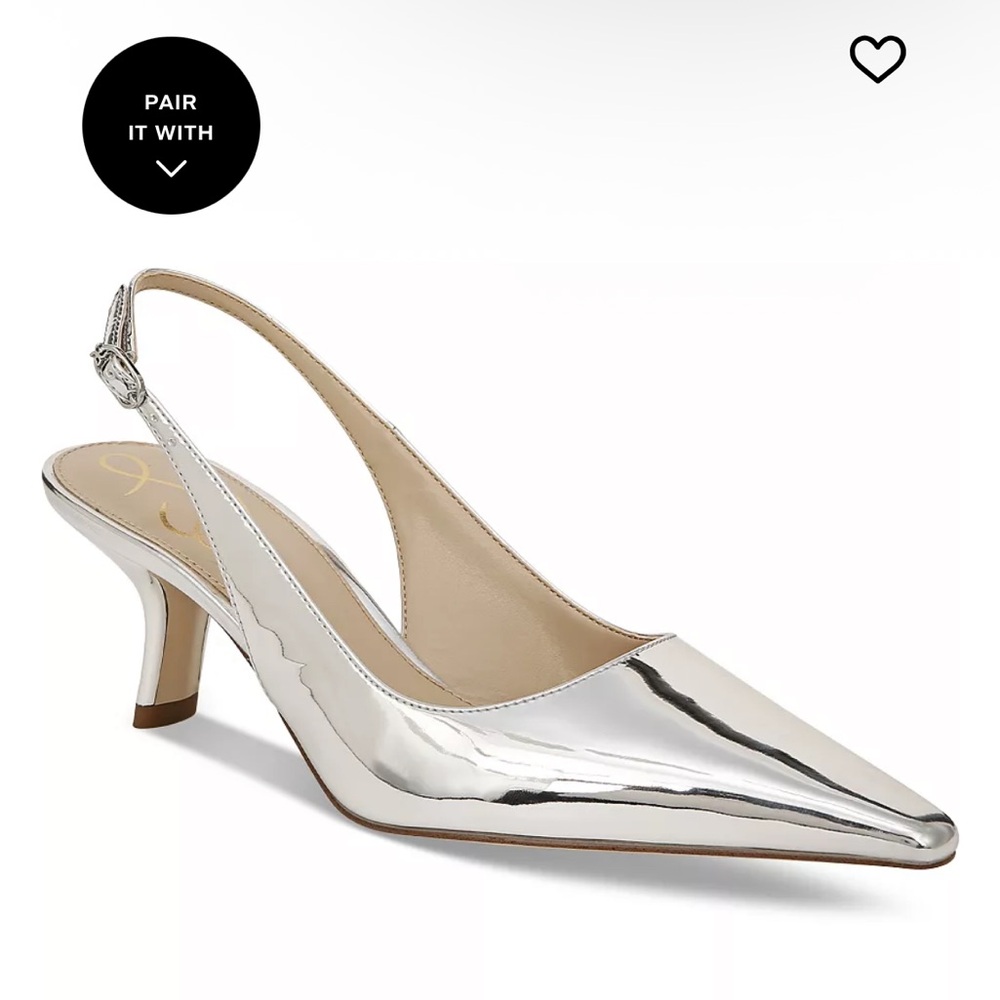 Gently Worn - ‘Bianka’ Slingback - Silver Metallic